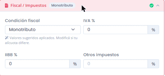 Calculadora de costos de Mercado Libre 2026: cuánto ganás realmente en cada venta 8 Selección de condición fiscal, IVA, IIBB y otros impuestos