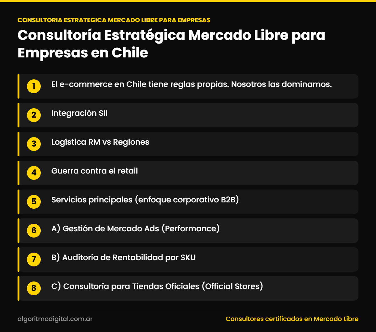 Consultoria estrategica mercado libre para empresas — Consultoría Estratégica Mercado Libre para Empresas en Chile