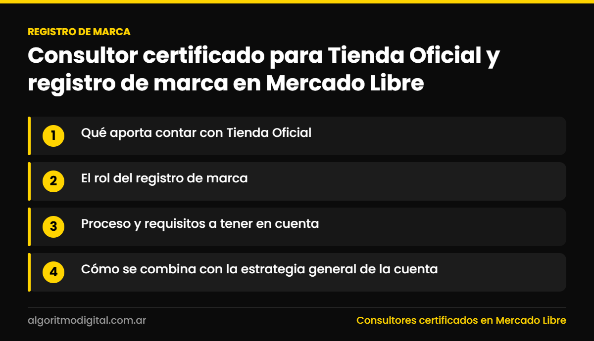 Registro de marca — Consultor certificado para Tienda Oficial y registro de marca en Mercado Libre