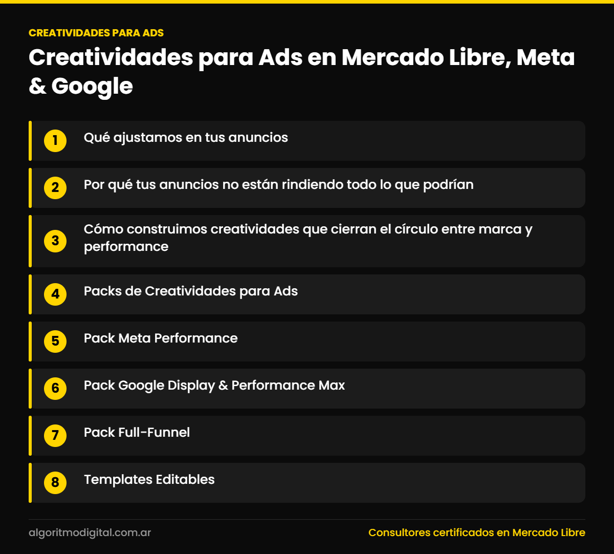 Creatividades para ads — Creatividades para Ads en Mercado Libre, Meta & Google