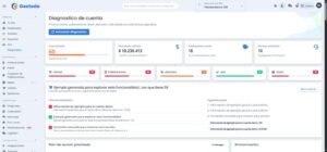 Vista general del módulo de diagnóstico de cuenta de Mercado Libre