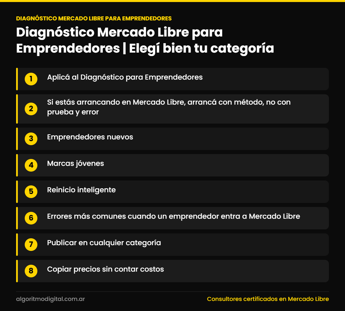 Diagnostico mercado libre para emprendedores — Diagnóstico Mercado Libre para Emprendedores | Elegí bien tu categoría