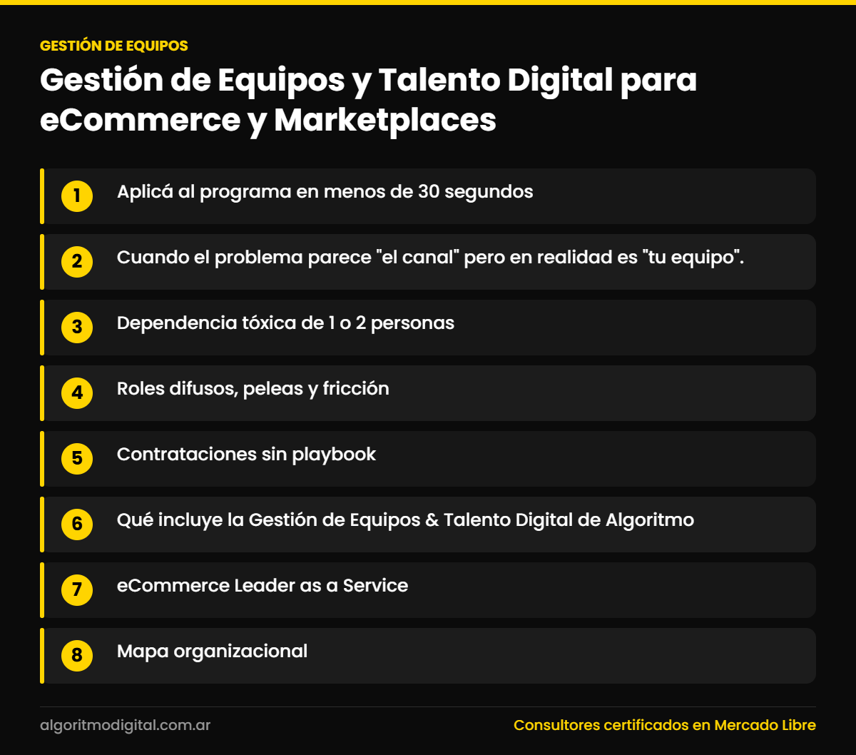 Gestion de equipos — Gestión de Equipos y Talento Digital para eCommerce y Marketplaces