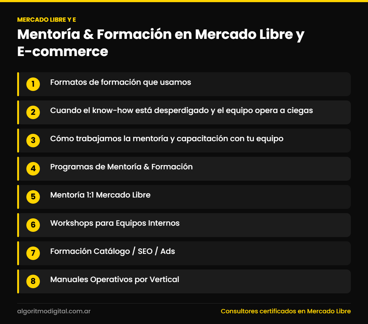 Mercado libre y e — Mentoría & Formación en Mercado Libre y E-commerce