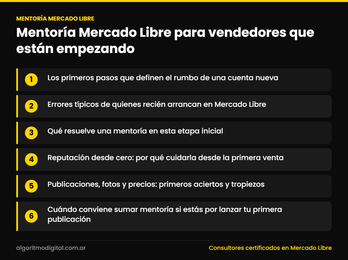 Mentoria mercado libre — Mentoría Mercado Libre para vendedores que están empezando