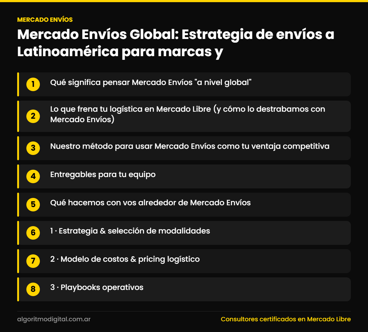 Mercado envios — Mercado Envíos Global: Estrategia de envíos a Latinoamérica para marcas y