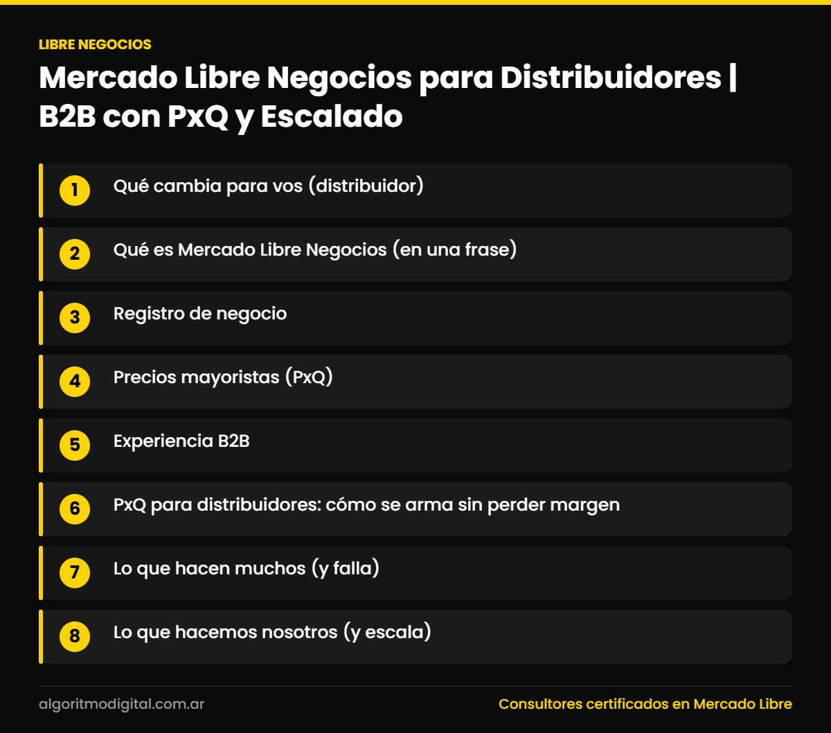 Libre negocios — Mercado Libre Negocios para Distribuidores | B2B con PxQ y Escalado