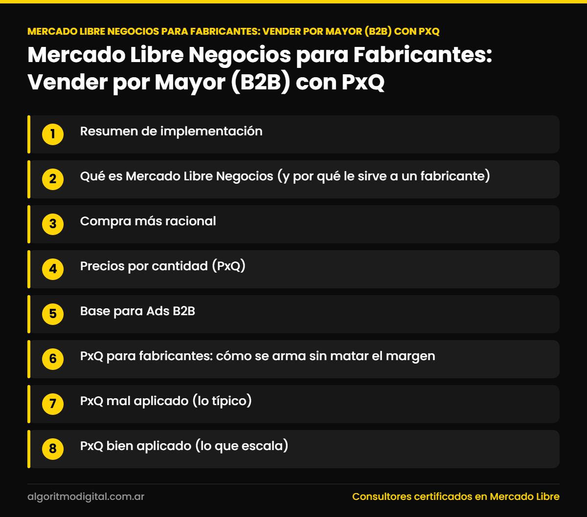 Mercado Libre Negocios para Fabricantes: Vender por Mayor (B2B) con PxQ 1 Mercado Libre Negocios para Fabricantes: Vender por Mayor (B2B) con PxQ — Mercado Libre Negocios para Fabricantes: Vender por Mayor (B2B) con PxQ