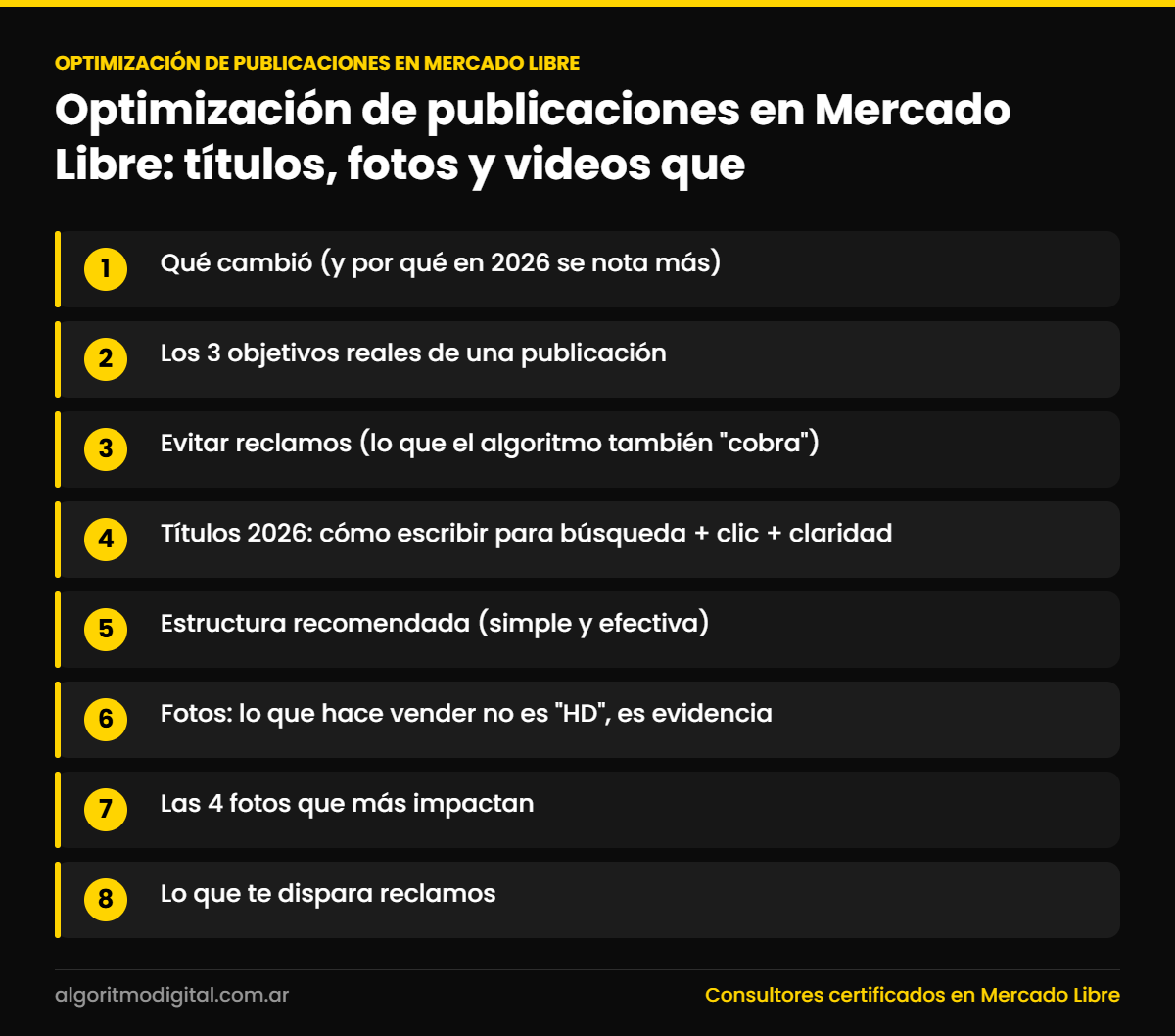 Optimizacion de publicaciones en mercado libre — Optimización de publicaciones en Mercado Libre: títulos, fotos y videos que
