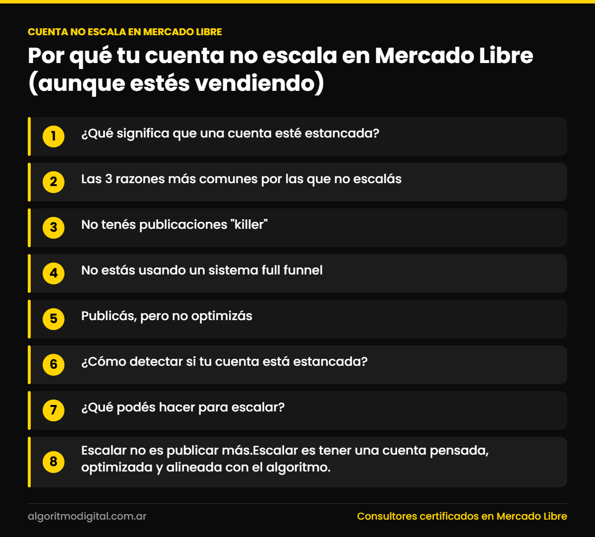 Cuenta no escala en mercado libre — Por qué tu cuenta no escala en Mercado Libre (aunque estés vendiendo)