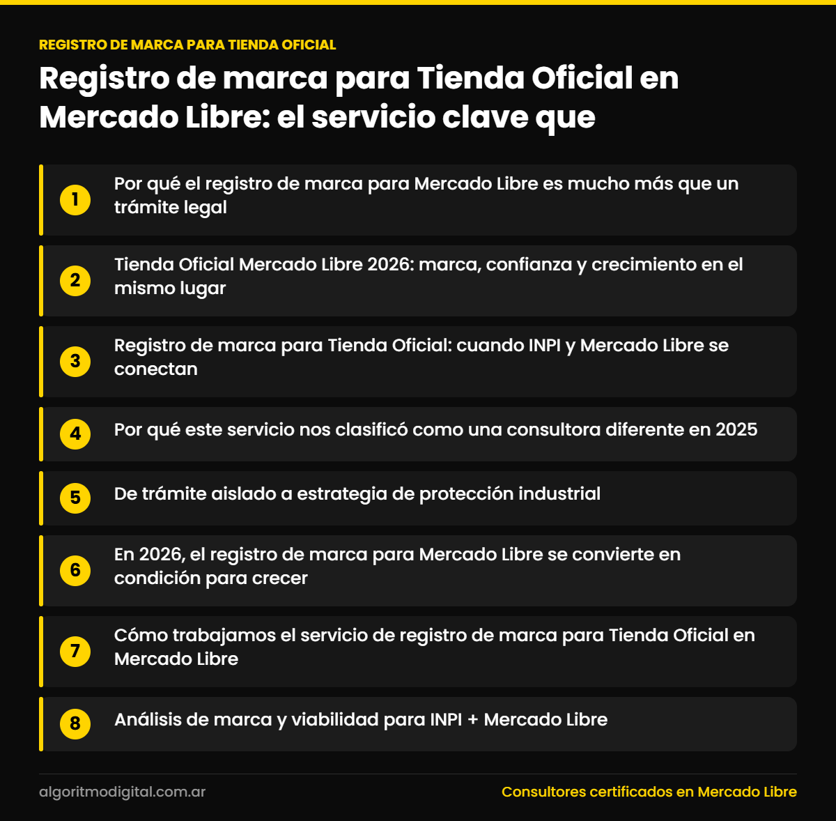 Registro de marca para Tienda Oficial en Mercado Libre: el servicio clave que nos convirtió en una consultora diferente en 2025 y será condición para crecer en 2026 1 Registro de marca para tienda oficial — Registro de marca para Tienda Oficial en Mercado Libre: el servicio clave que