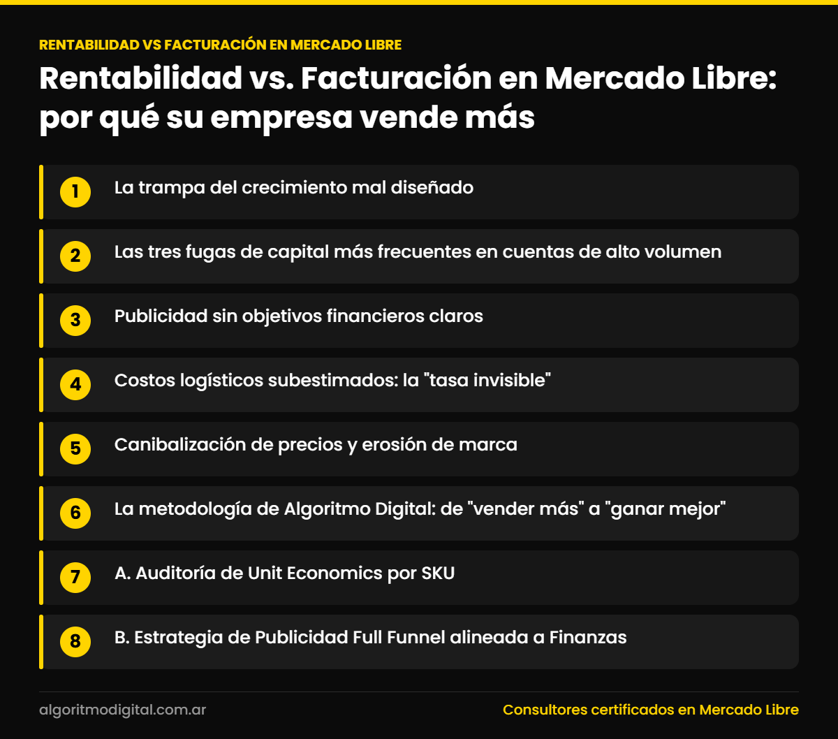 Rentabilidad vs facturacion en mercado libre — Rentabilidad vs. Facturación en Mercado Libre: por qué su empresa vende más